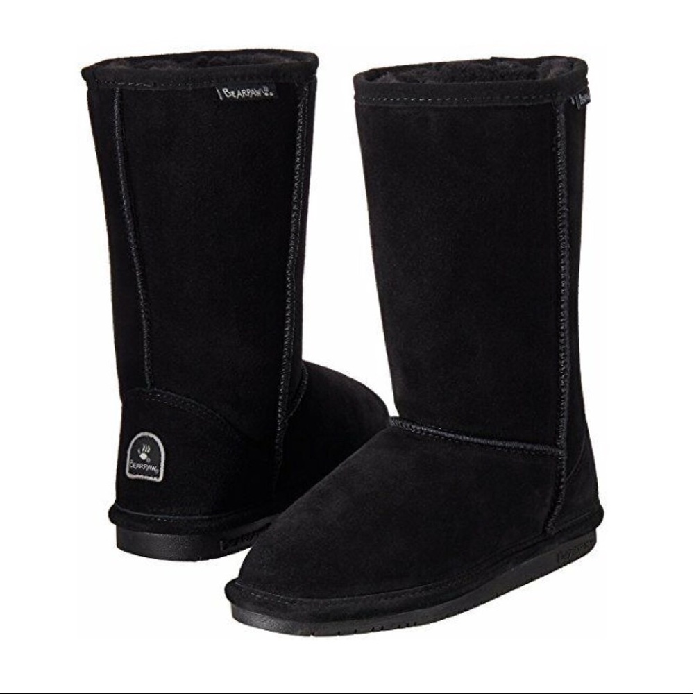 Tall black bearpaw boots